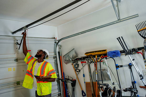 Professional Garage Door Roller Replacement technician working in Pascoag, RI